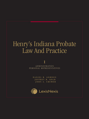 cover image of Henry's Indiana Probate Law and Practice